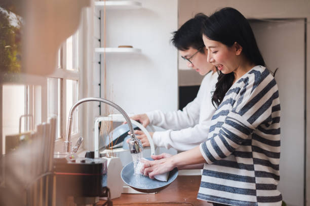 Couple doing the chores